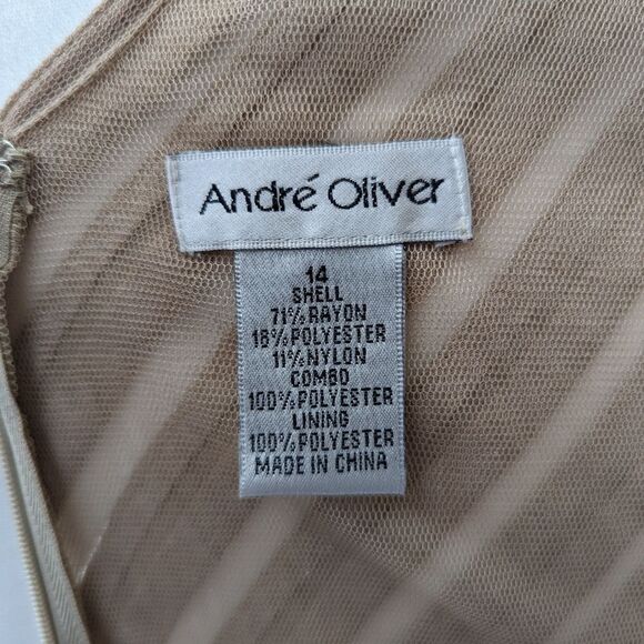 Andre Oliver Champagne Gold Dress Size 14 NWT - Picture 7 of 8